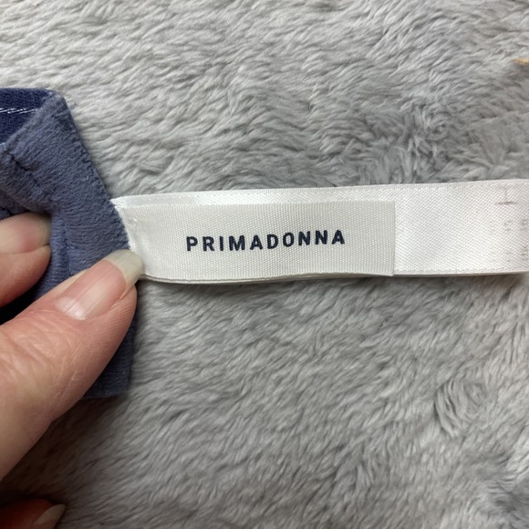 Prima Donna Deaville Full Cup Bra Size EU 80H/US 36H Blue Lace Floral Semi Sheer - Picture 4 of 8